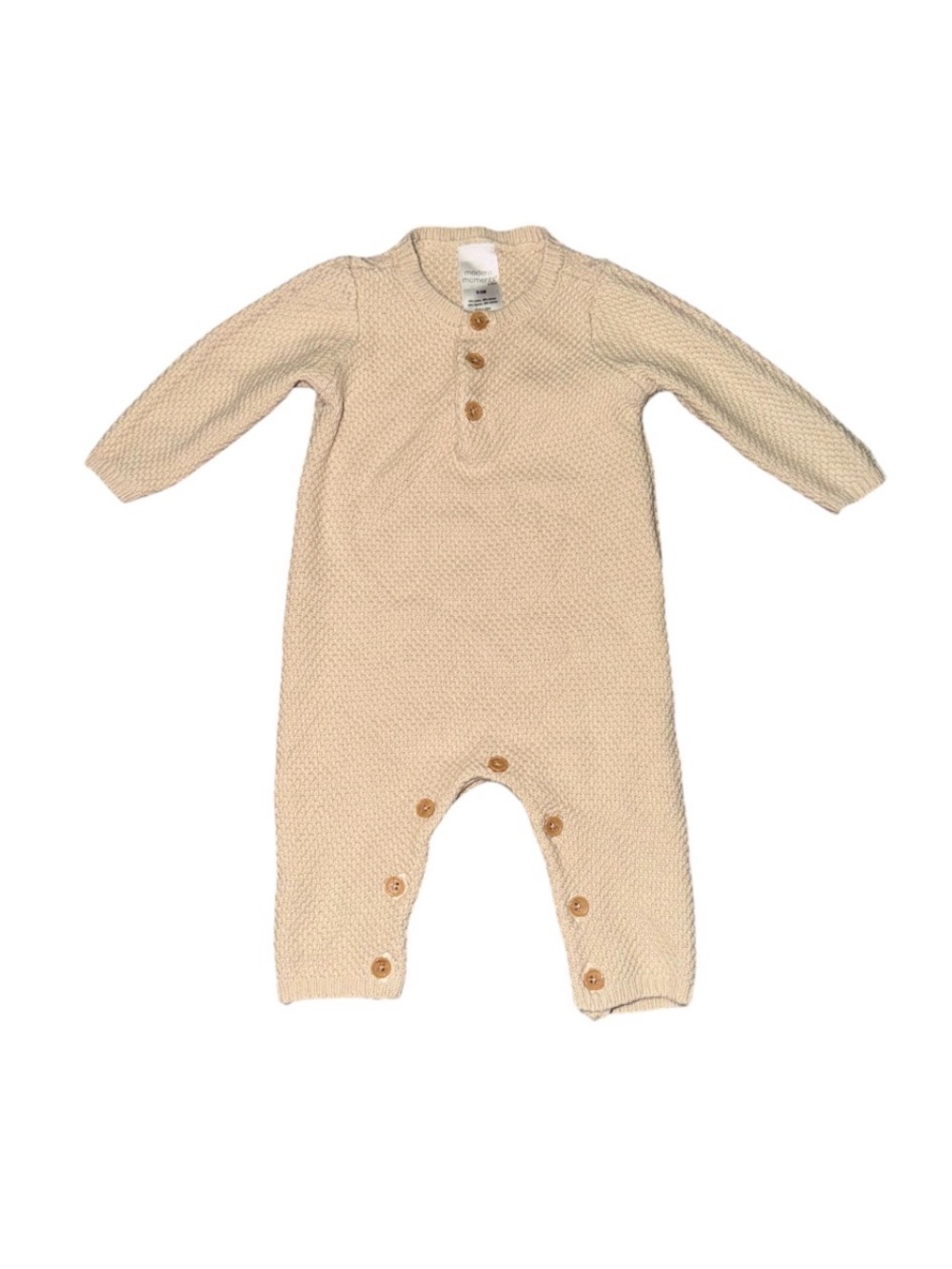Gerber Cream Knit Button-Front Baby One Piece